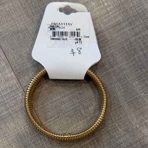 Elastic Ribbed Gold Bracelet